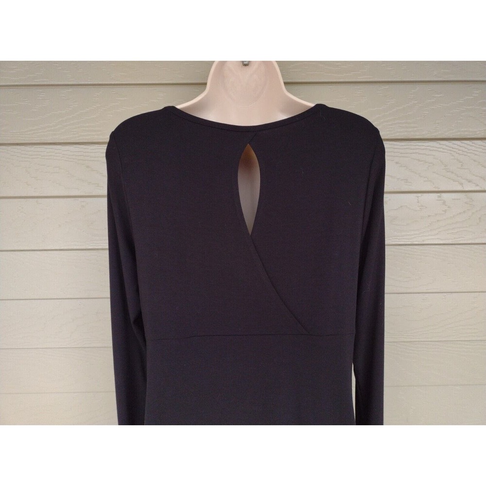 Eileen Fisher Womens Black Minimalist Maxi Dress Scoop Neck Cut Out Back Size S - Picture 2 of 5